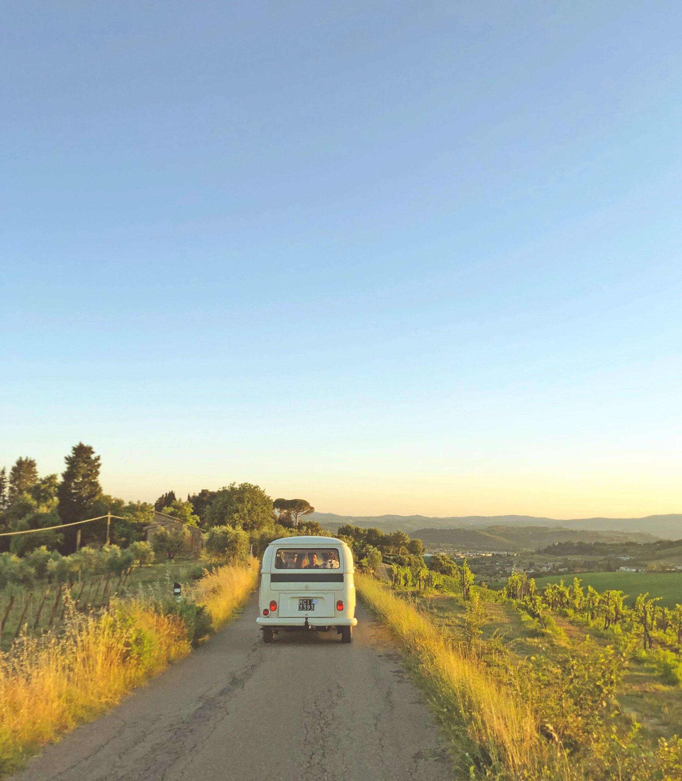 An image of a car on a road trip.