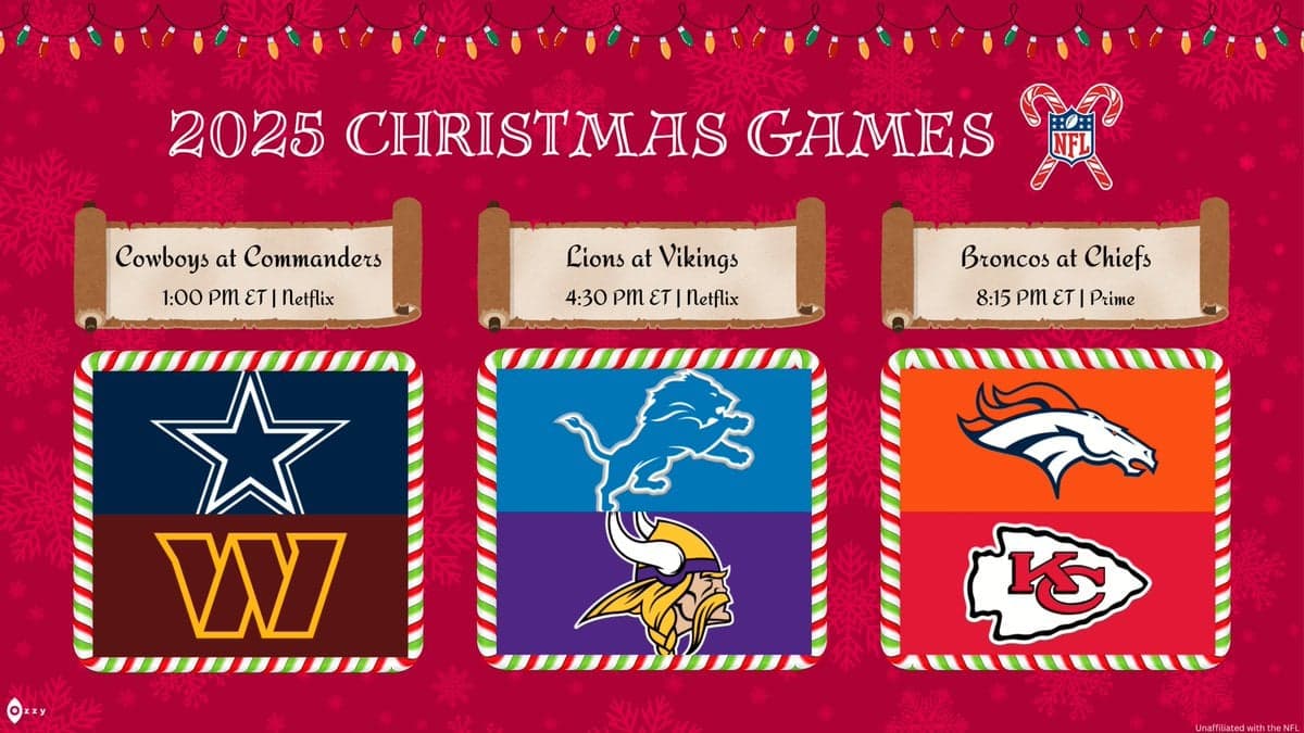 nfl christmas game lineup