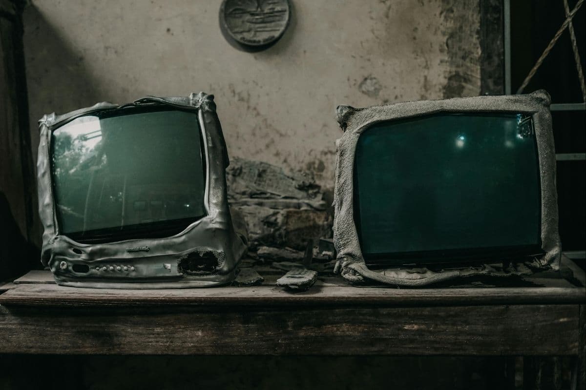 Two melted TVs. / QVC