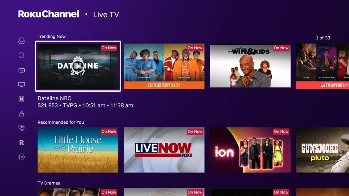 Roku Channel Adds 22 New Free Channels to its Platform 5 roku channel screen