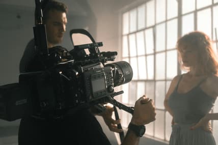 Camera Crew Filming Woman / Movies Filmed In A Single Location