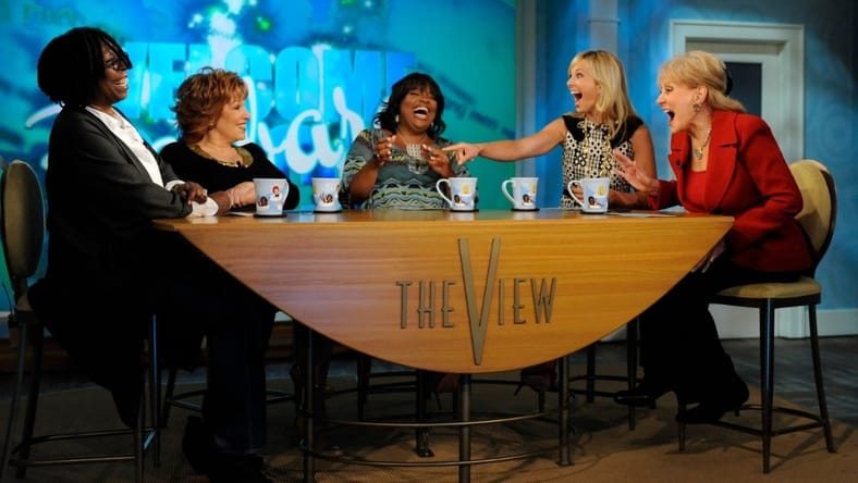 The View Dragged Into Fcc Battle Over ‘Equal Time’ Rules 2 Barbara Walters (Far Right) Shares A Laugh With (Left To Right) Whoopi Goldberg, Joy Behar, Sherri Shepherd, And Elisabeth Hasselbeck On The First Show Of The 14Th Season Of The View On Sept. 7, 2010. Barbara Walters Returned To The Job After Being Off For Several Months For Heart Surgery. It Was Walters' First Live Show Since The Heart Trouble.