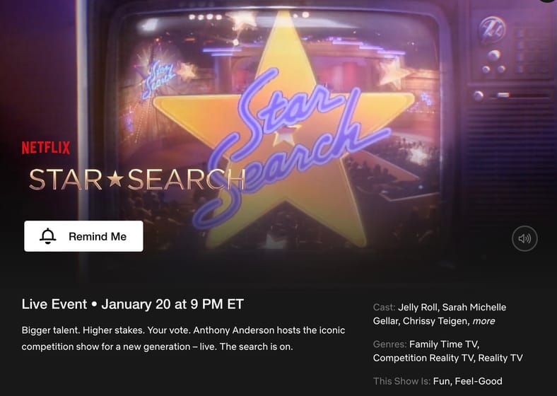 Star Search Netflix